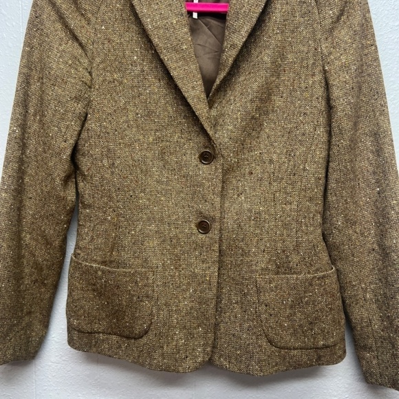 Max Studio Lambswool Blend Tweed Academia School Boy Womens Blazer Jacket Size 4 - Picture 4 of 12